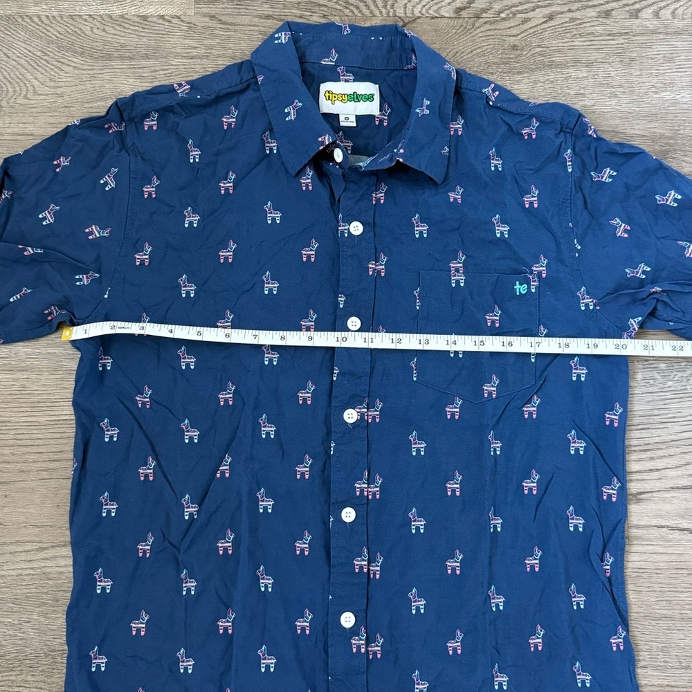 Tipsy Elves Neon Pinata Hawaiian Shirt - Size M - Navy Blue - NWOT - Picture 8 of 12